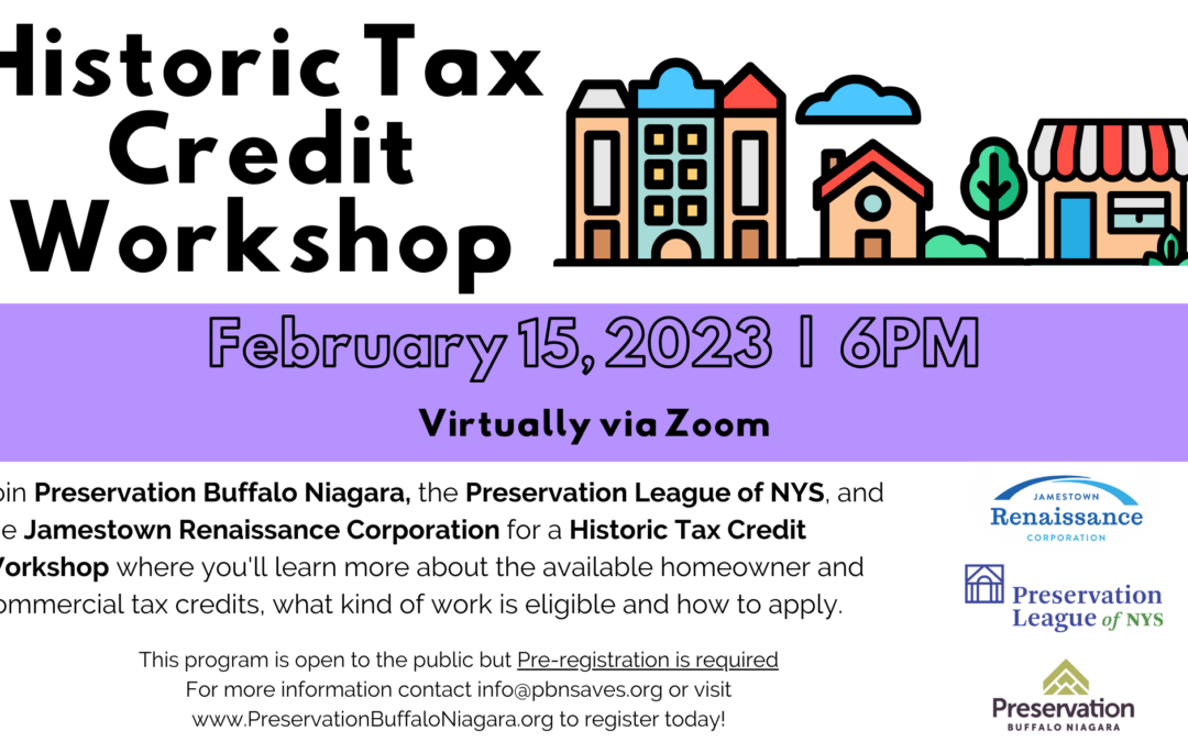 Historic Tax Credit Workshop: February 15th via Zoom
